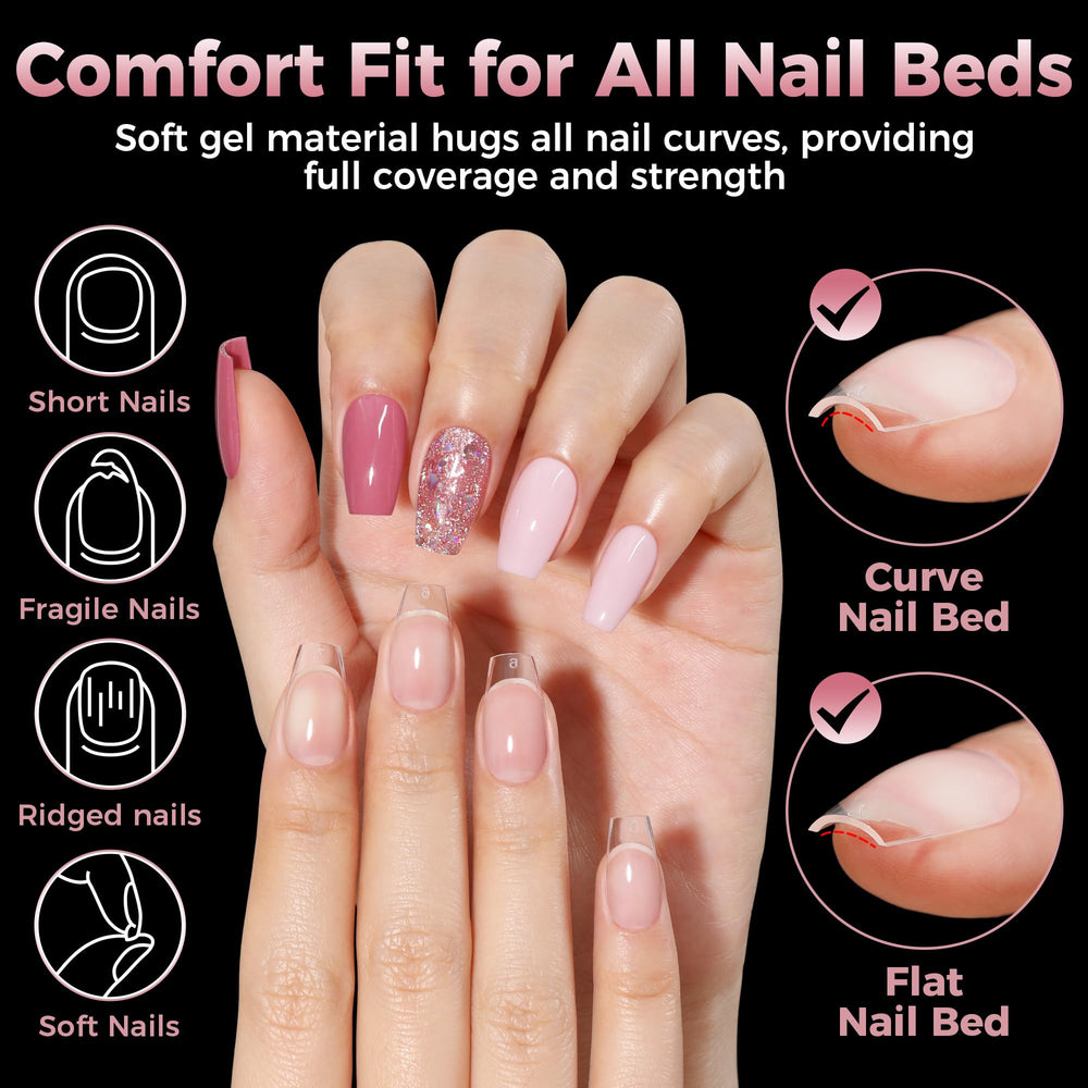 Luckyfairy Twelve sizes coffin tips fit all nails for customized manicure