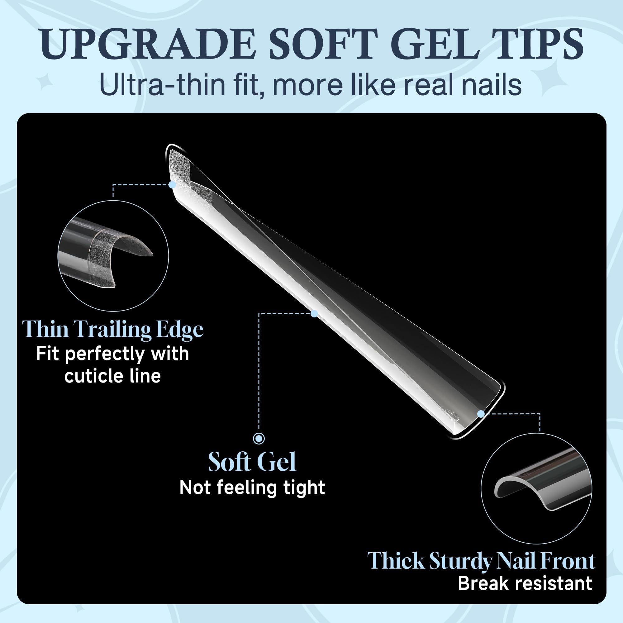 Luckyfairy XXL nail tips include 12 sizes and numbered tips for quick pick.