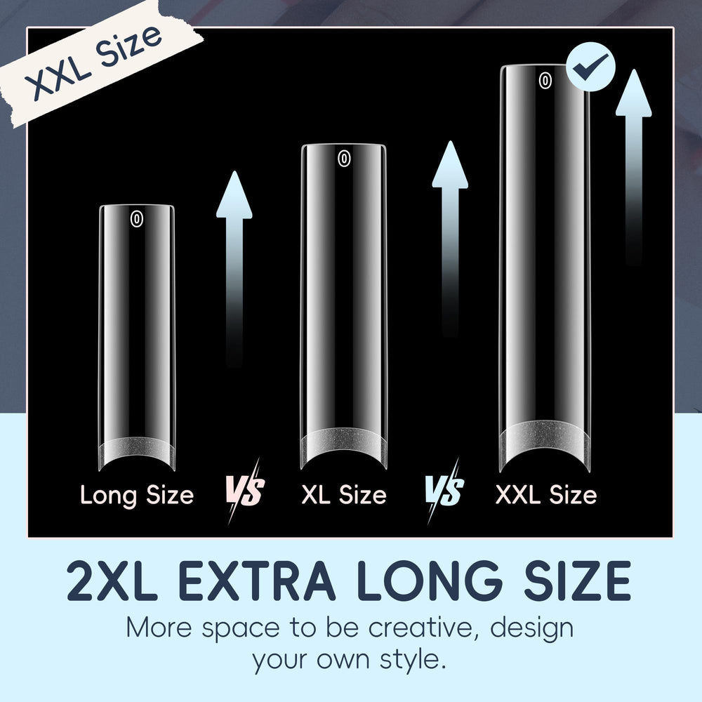 Luckyfairy XXL nail tips soft gel material is flexible and durable.