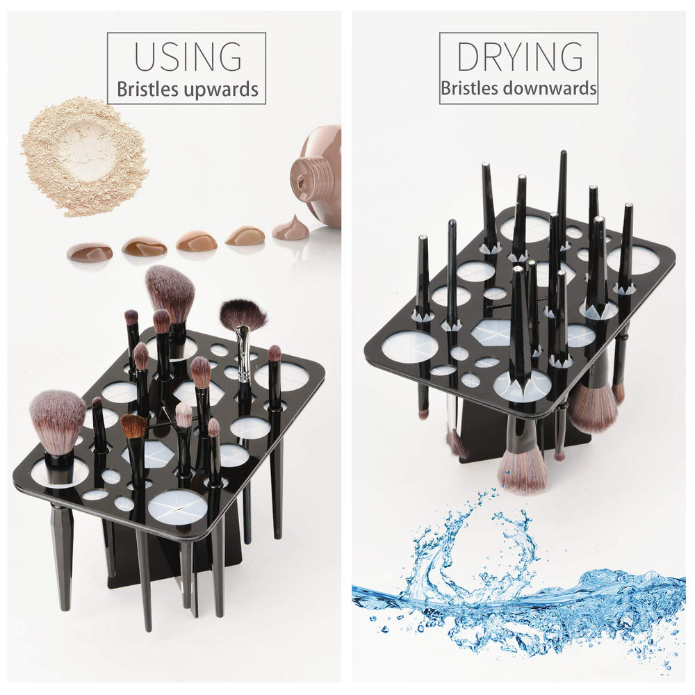 Luckyrien 28-slot rack keeps nail, paint, and makeup brushes organized.