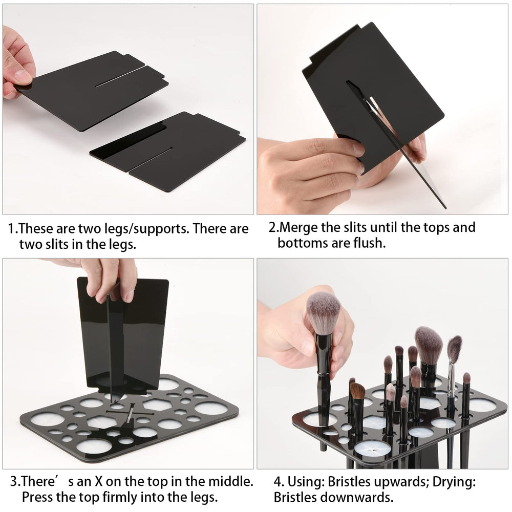 Luckyrien clear acrylic design elevates workspace while drying brushes.