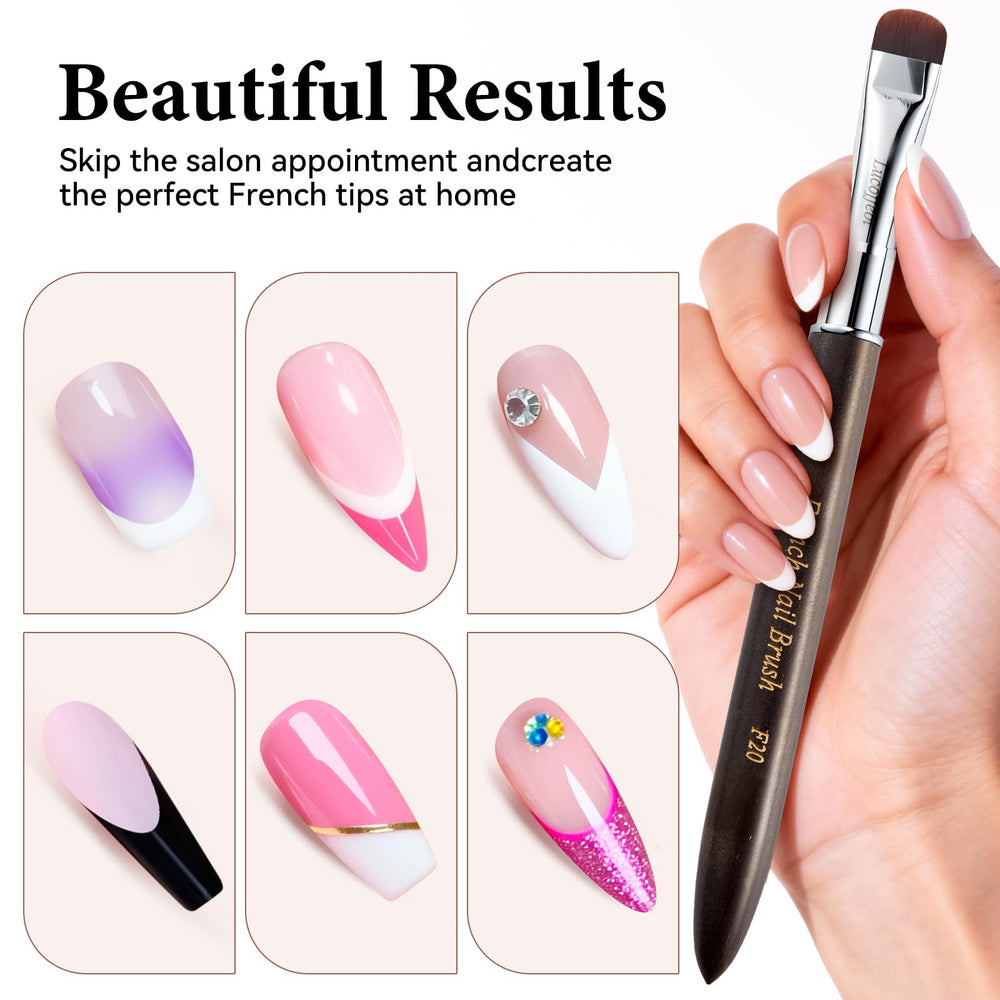 Lucoffeoi bristle-stiffness balance adapts to nail curves for smooth application