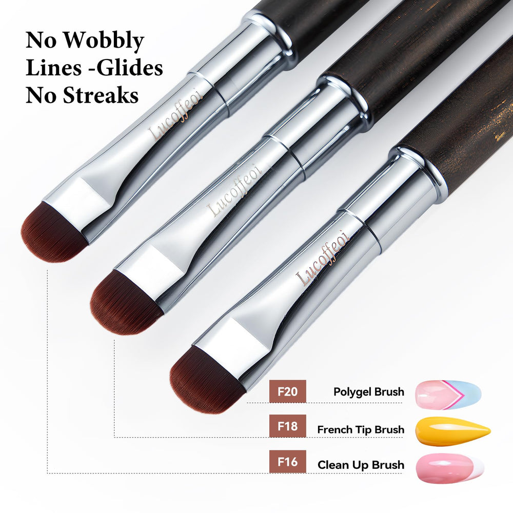 Lucoffeoi versatile brush suits acrylics, polygel, and gel polish techniques