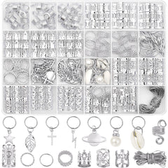 Lucomb joyas para pelo, primer plano de trenzas decoradas