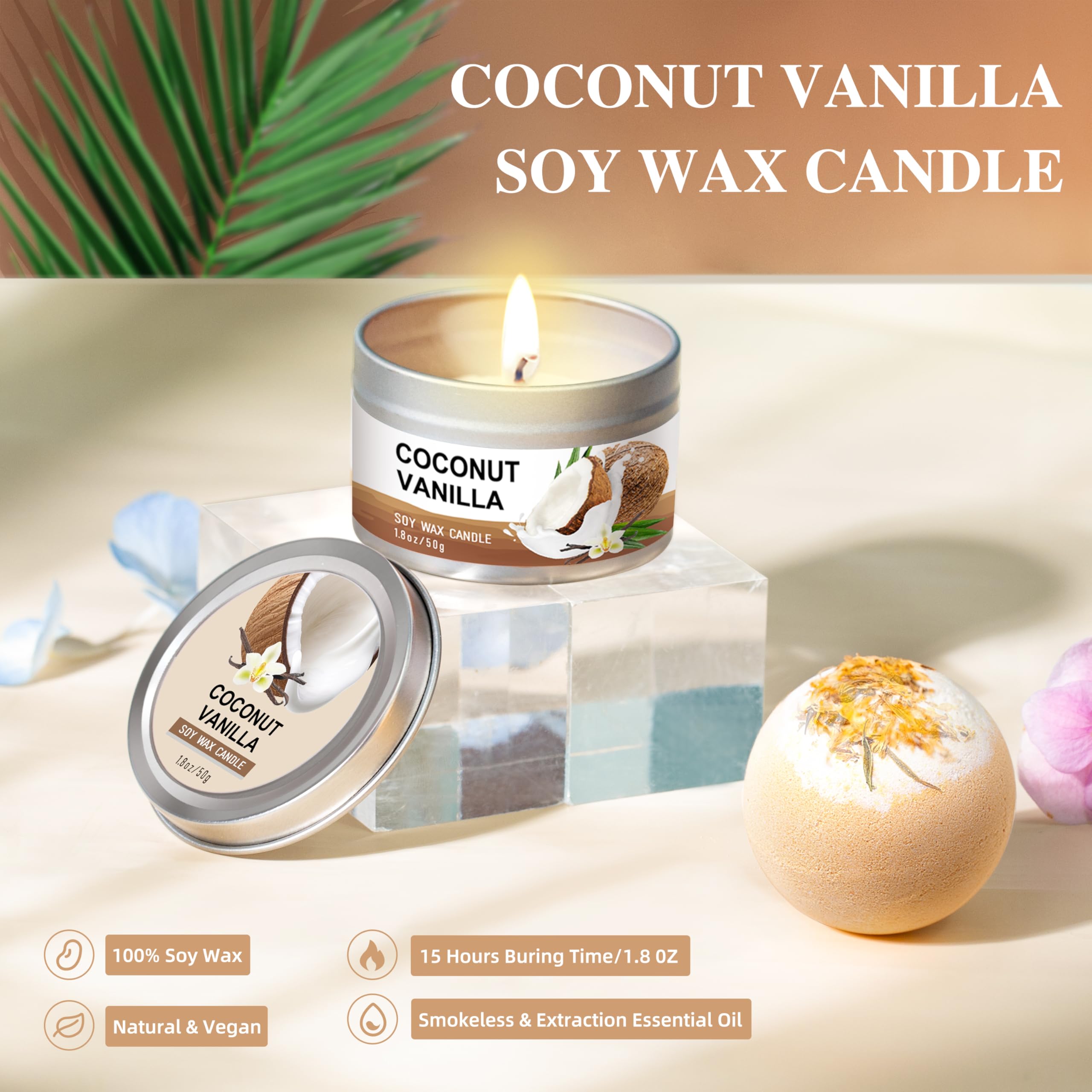 Bomba de baño LUCOTIYA coco vainilla burbujeante.