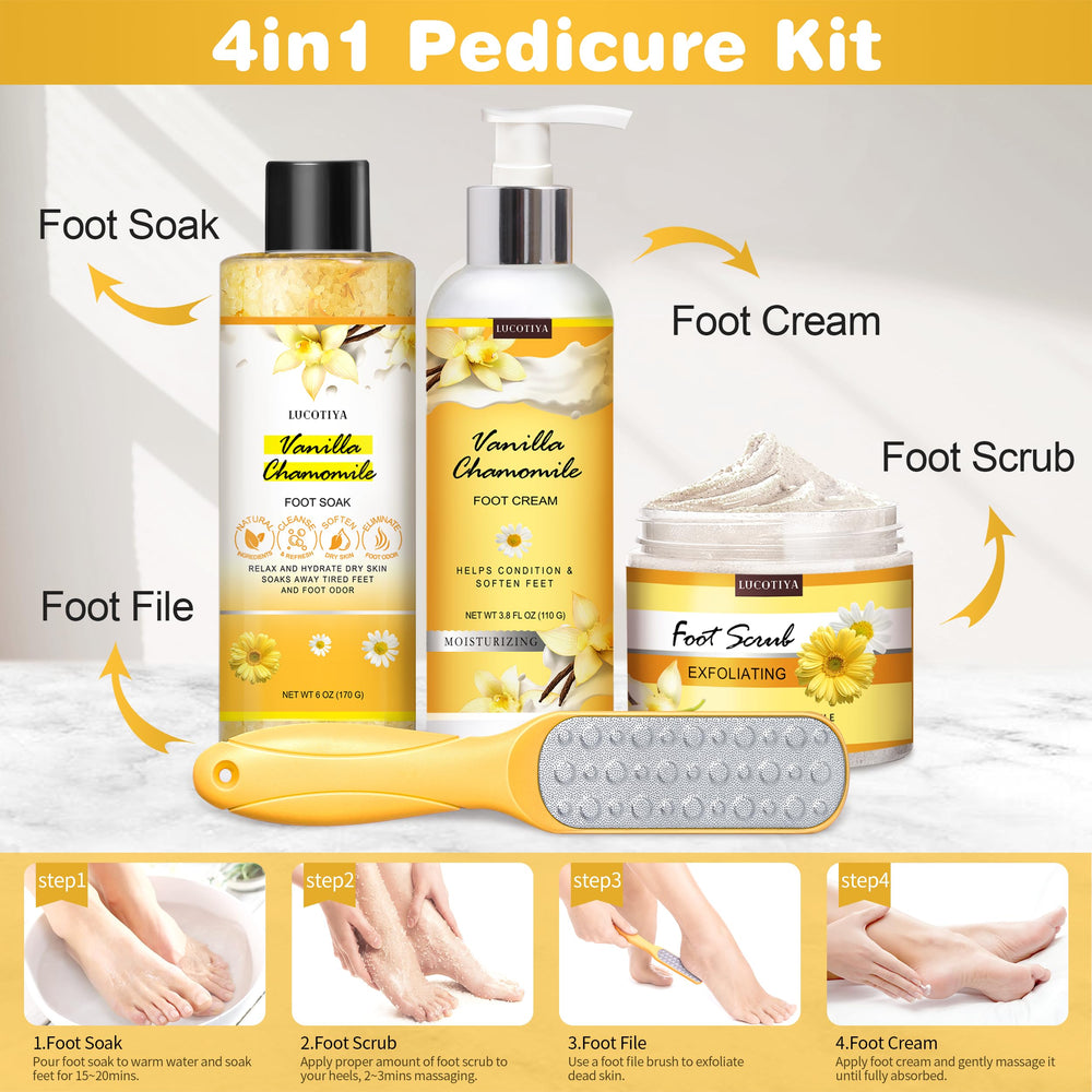 LUCOTIYA complete pedicure kit presented in gift-ready packaging