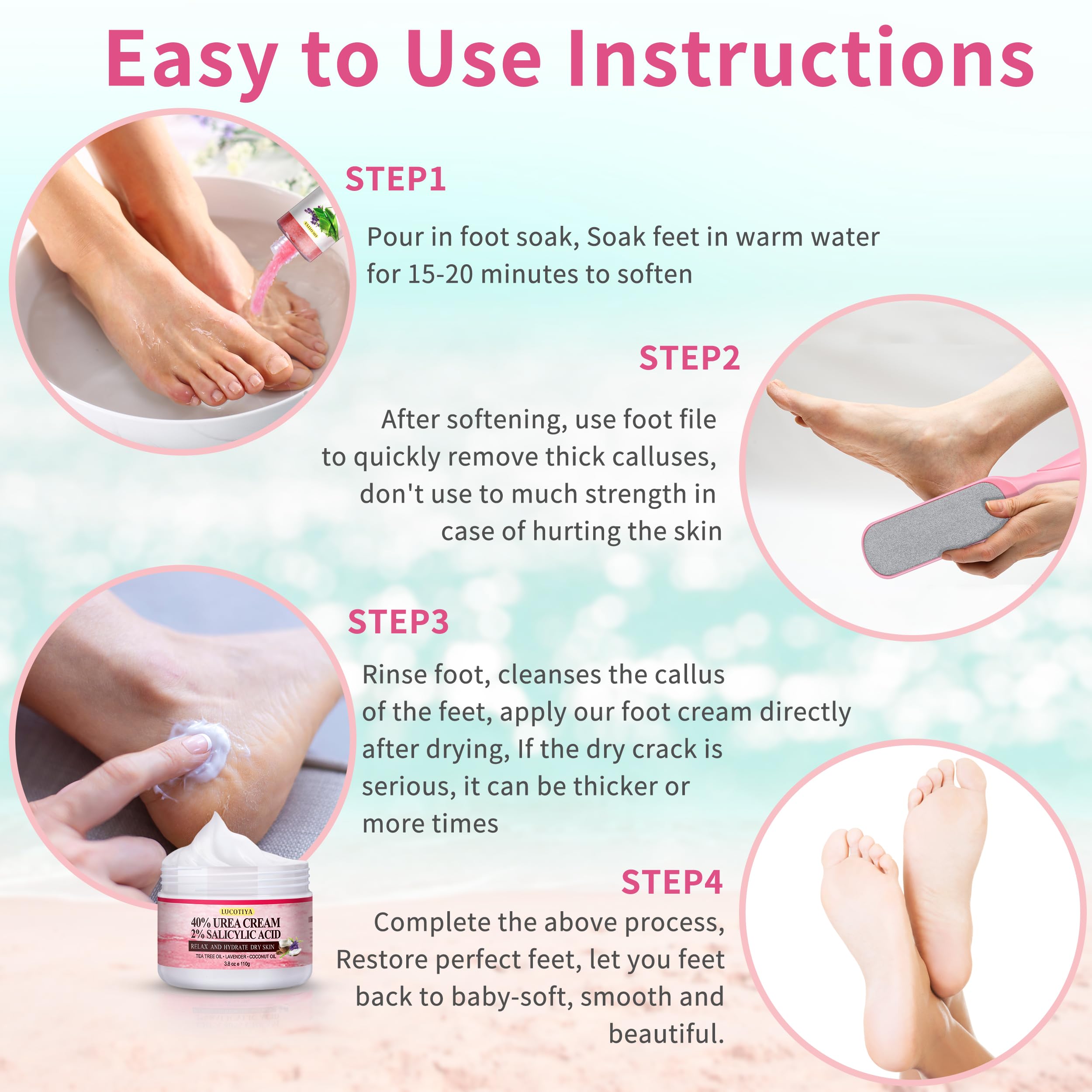LUCOTIYA use-shot demonstrates easy at-home pedicure routine