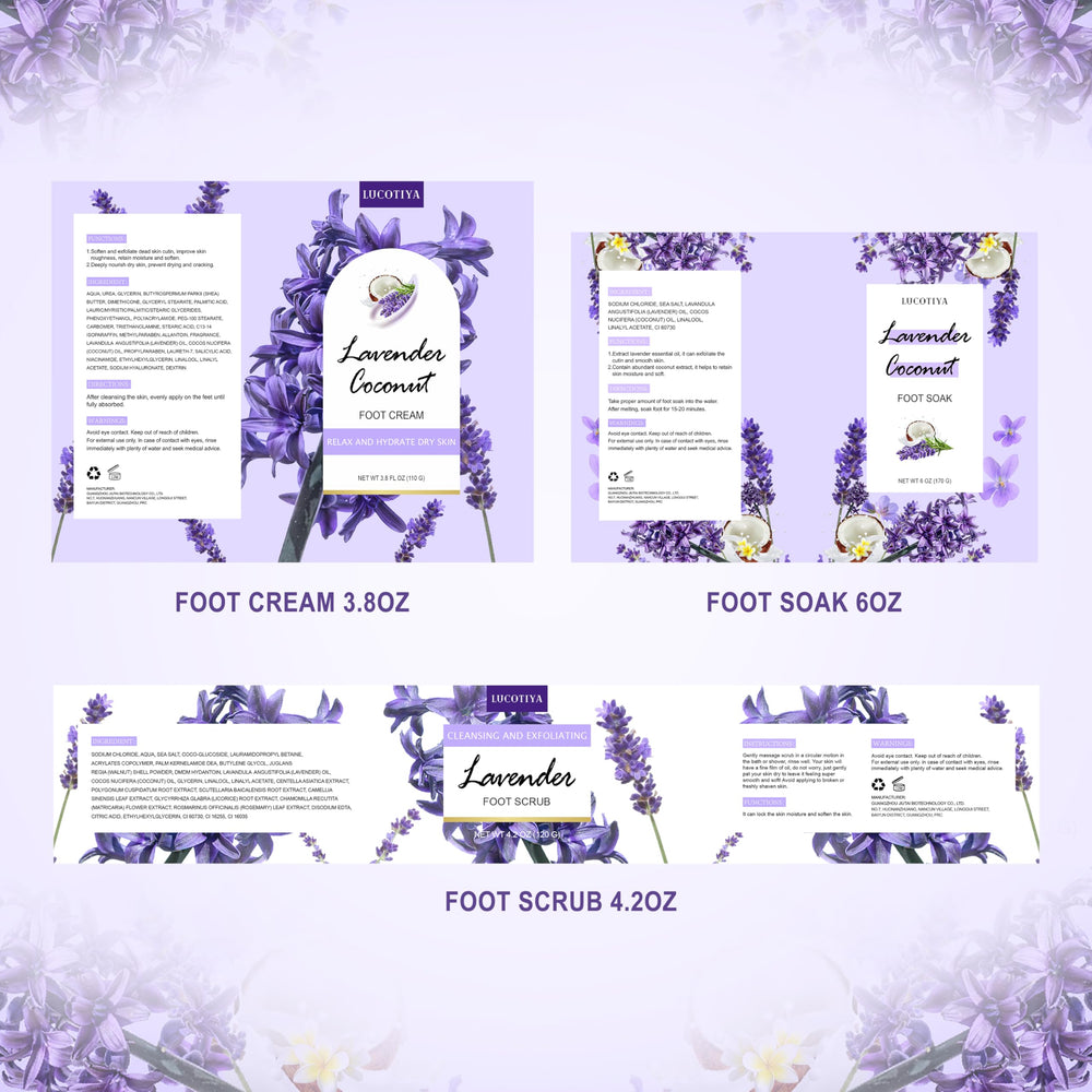 Lucotiya Lavender Foot Soak Set close-up for a pampering home spa moment