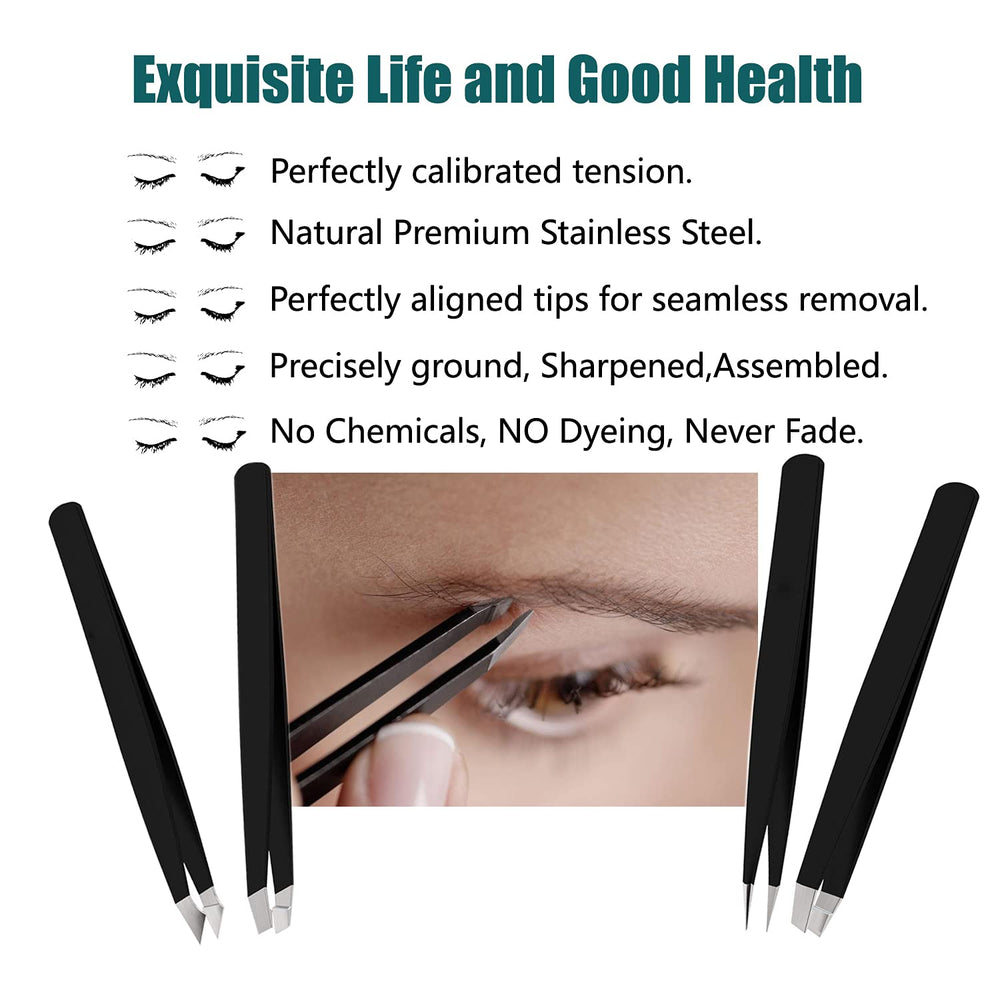 LUDOUPIER flat-tip tweezers for safe brow shaping and hair removal.