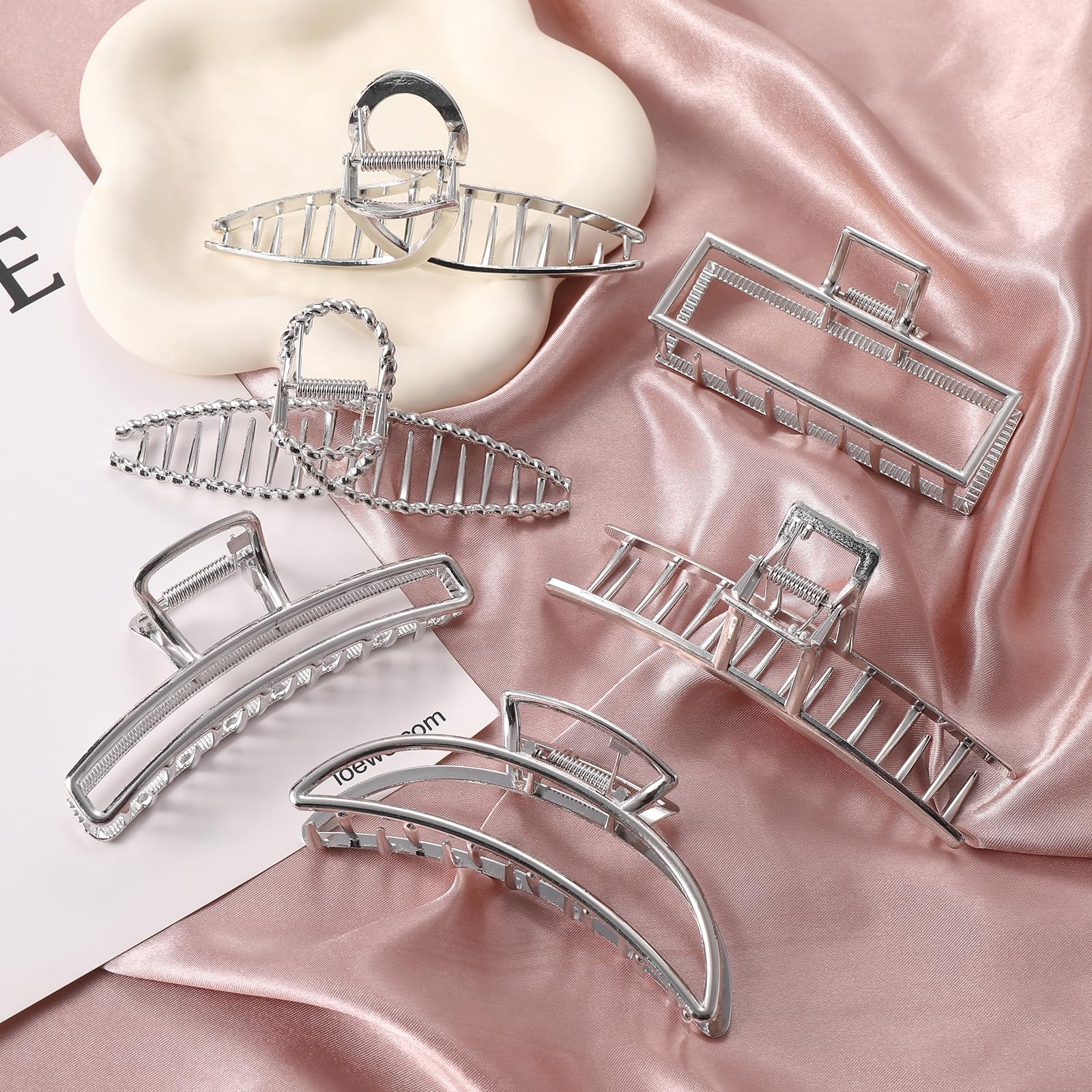 Lukacy pinza de pelo grande plata, regalo perfecto para mujeres.