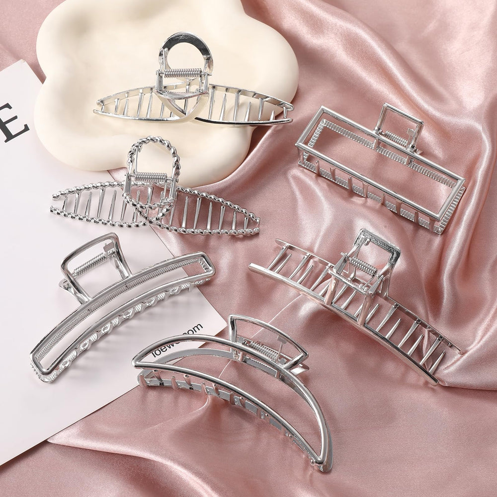 Lukacy pinza de pelo grande plata, regalo perfecto para mujeres.