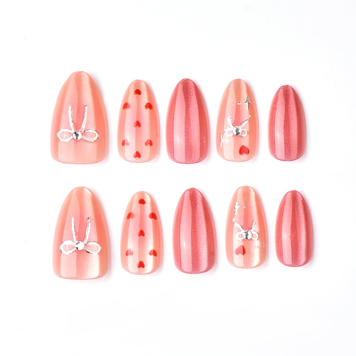 Lukmexor brillos en uñas con diseño de corazon rosa para ocasiones