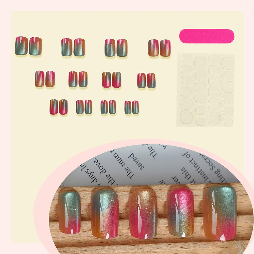 Lukmexor nails with glossy square tips showcase a bold, high-shine finish.