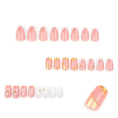 Lukmexor Uñas postizas con punta dorada, ideal para salón o hazlo tú misma.