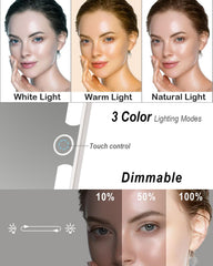 LUKYMIRO 70-LED lighting with three color temps for true-to-life makeup