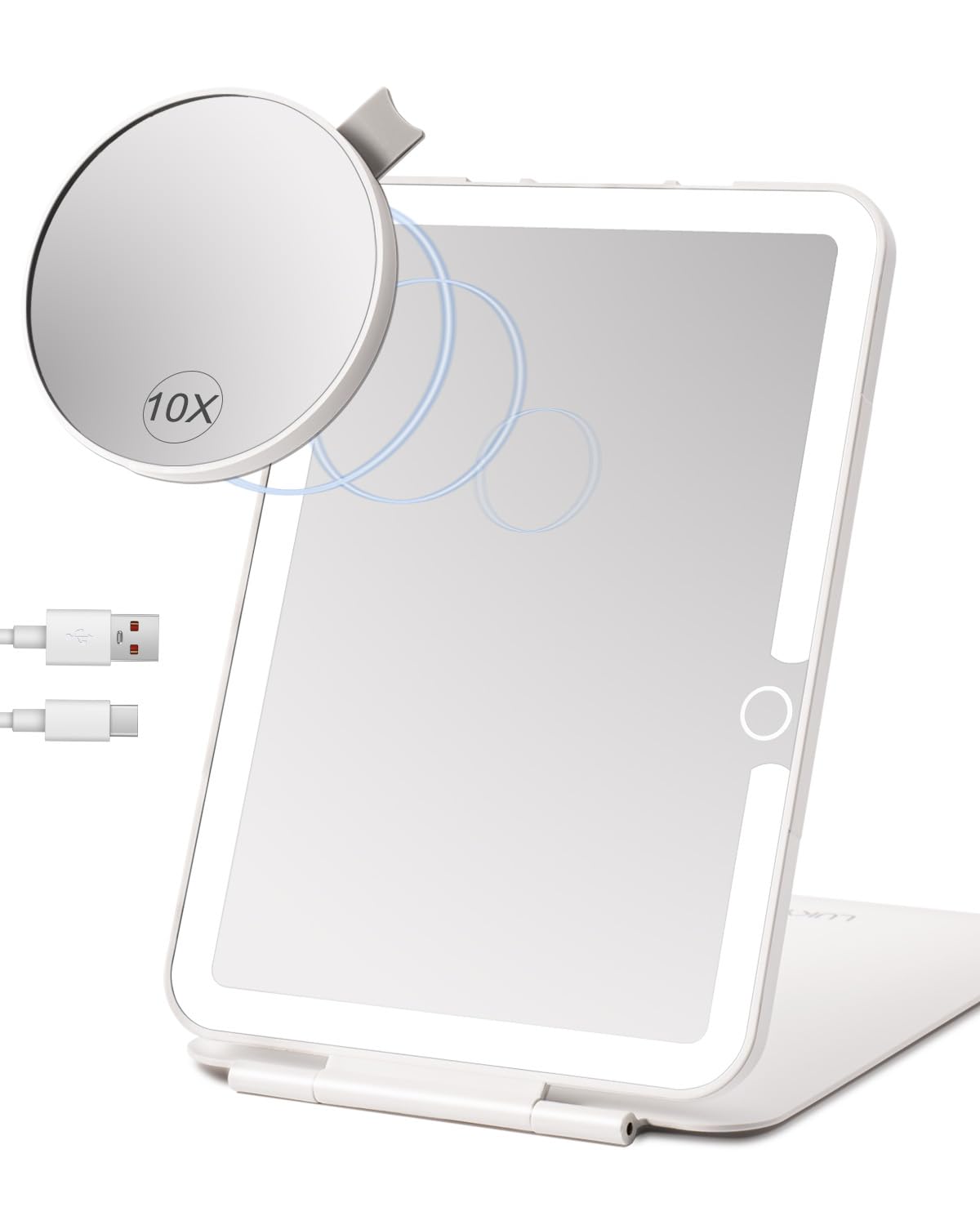 LUKYMIRO rechargeable travel mirror with lights for on-the-go makeup