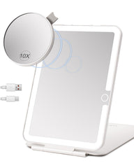 LUKYMIRO rechargeable travel mirror with lights for on-the-go makeup