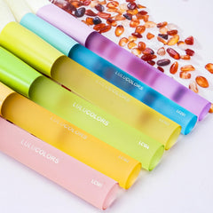 LULUCOLORS rainbow-hued handles showcase ergonomic grip for comfortable long wear.