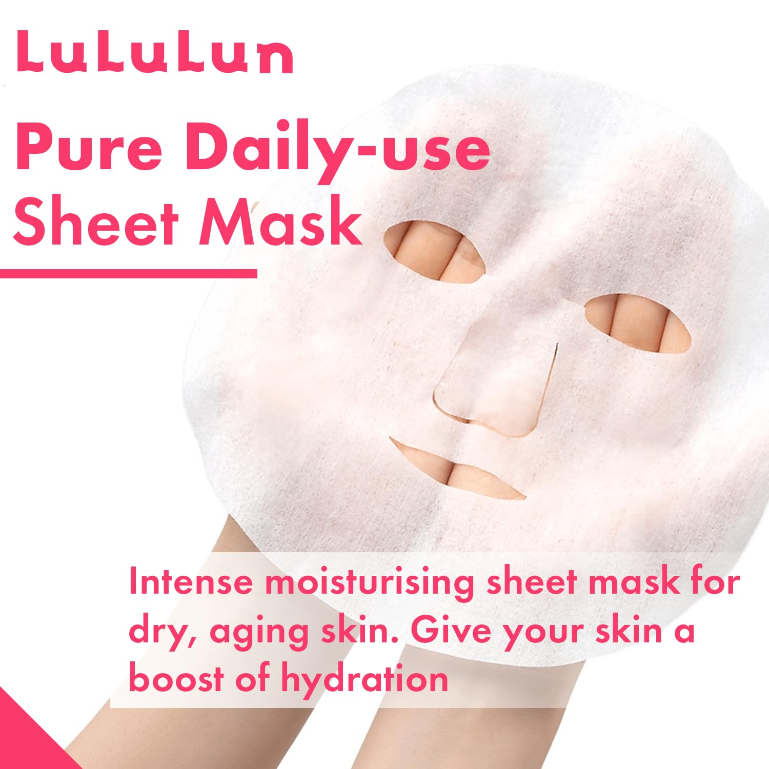 Lululun organic honey extract sheet emphasizes moisture lock for supple skin.