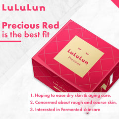 Lululun 32EA sheet with precious moist rice extract for lasting hydration.