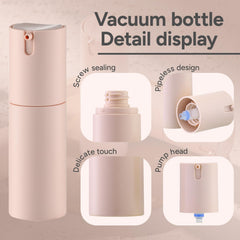 Lulupack airless pump bottle with funnels, easy filling and labeling.