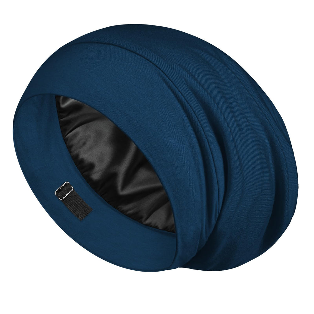 Gorro de seda LULUSILK para dormir con ajuste, evita desorden capilar nocturno.