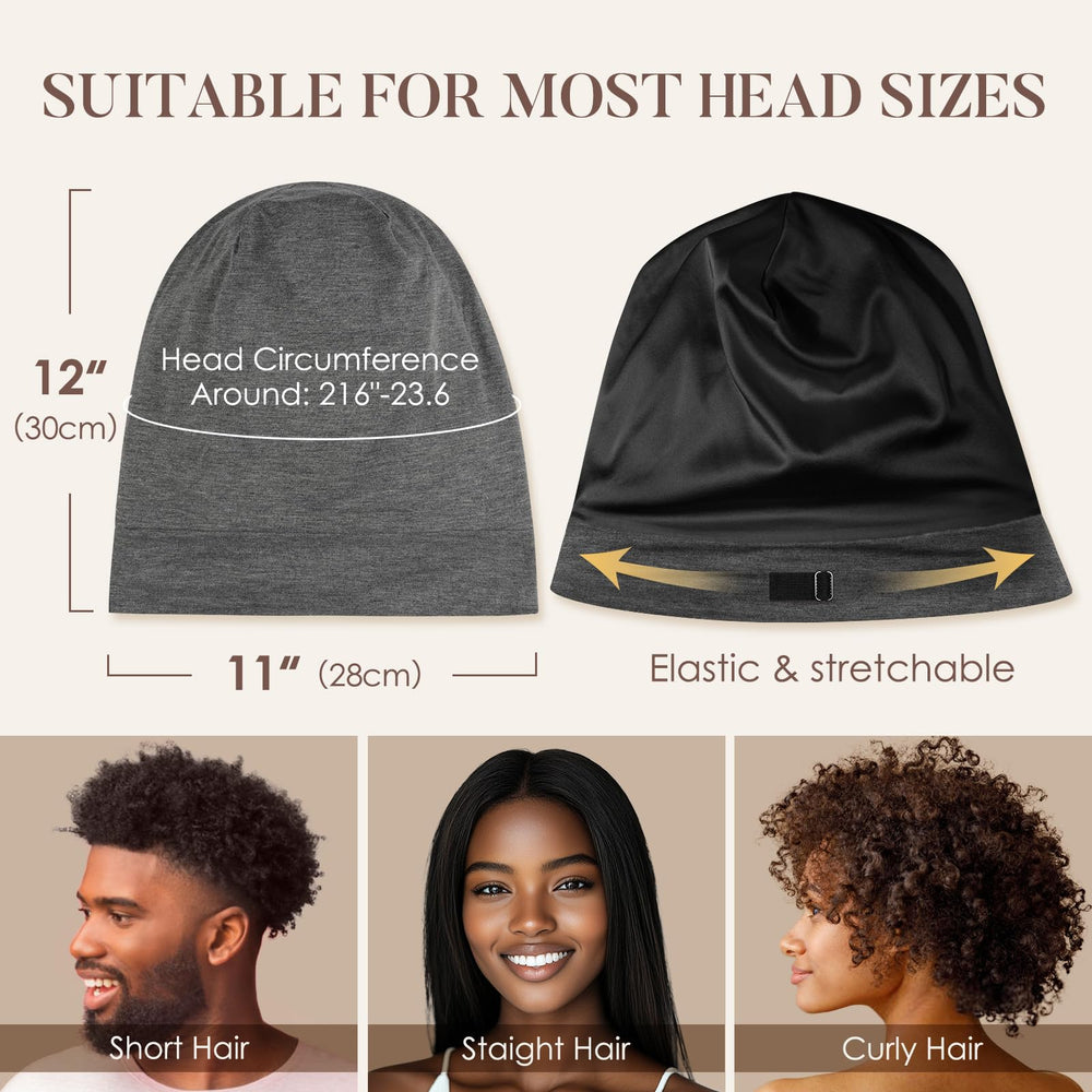 Gorro LULUSILK para distintos cabellos y estilos.