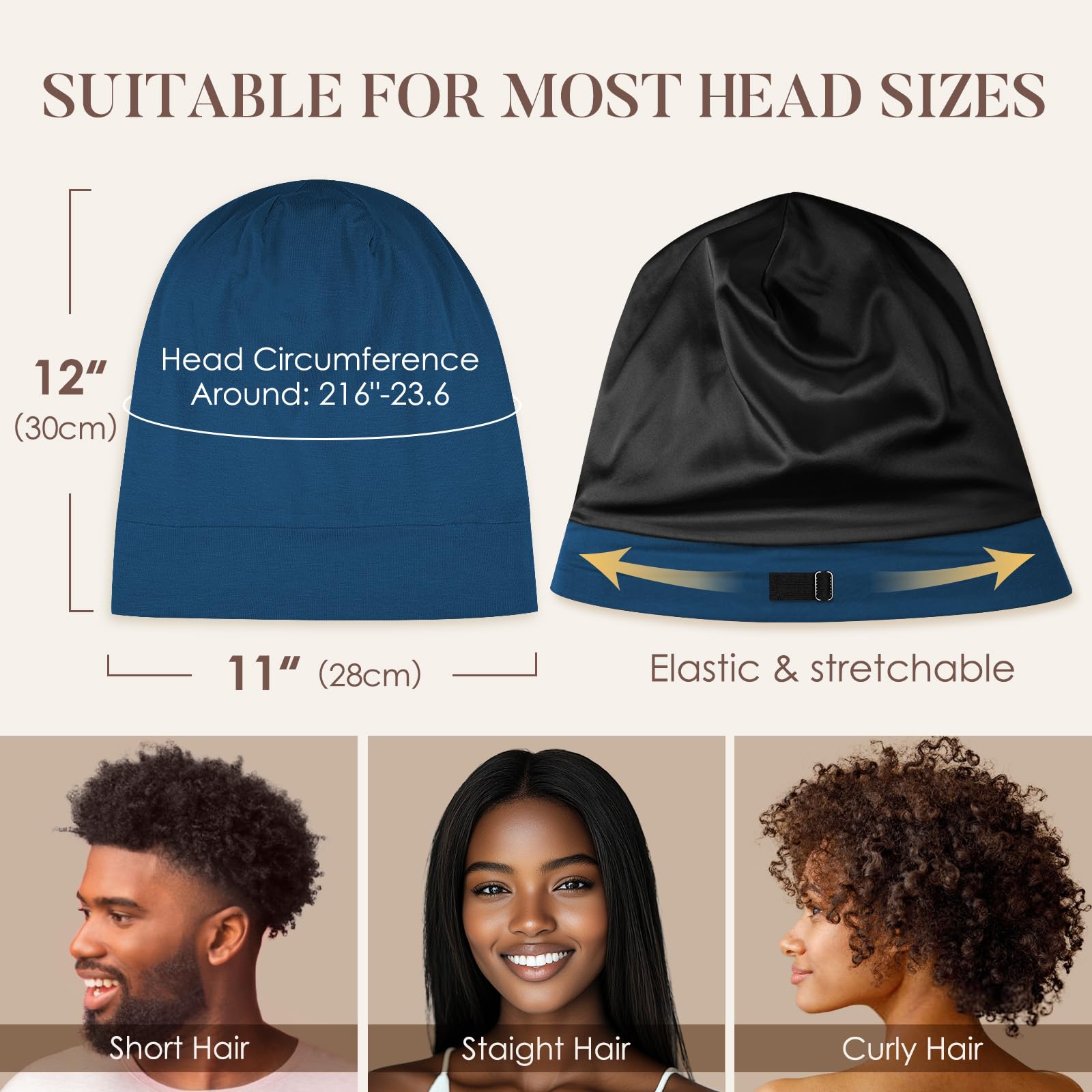 Gorro de seda transpirable de LULUSILK, ideal para noches cálidas.