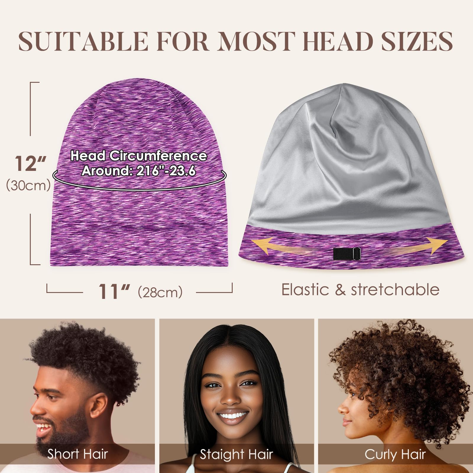 Gorro de seda para uso diario y actividades al aire libre.