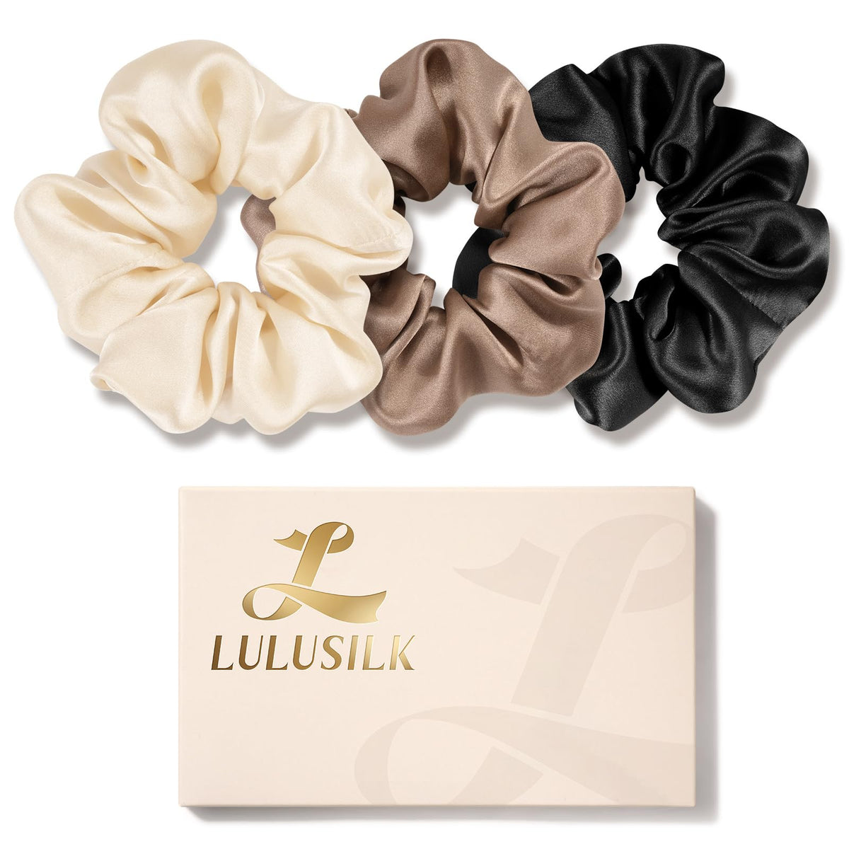 LULUSILK scrunchies con seda de morera para dormir, cuidado suave del cabello