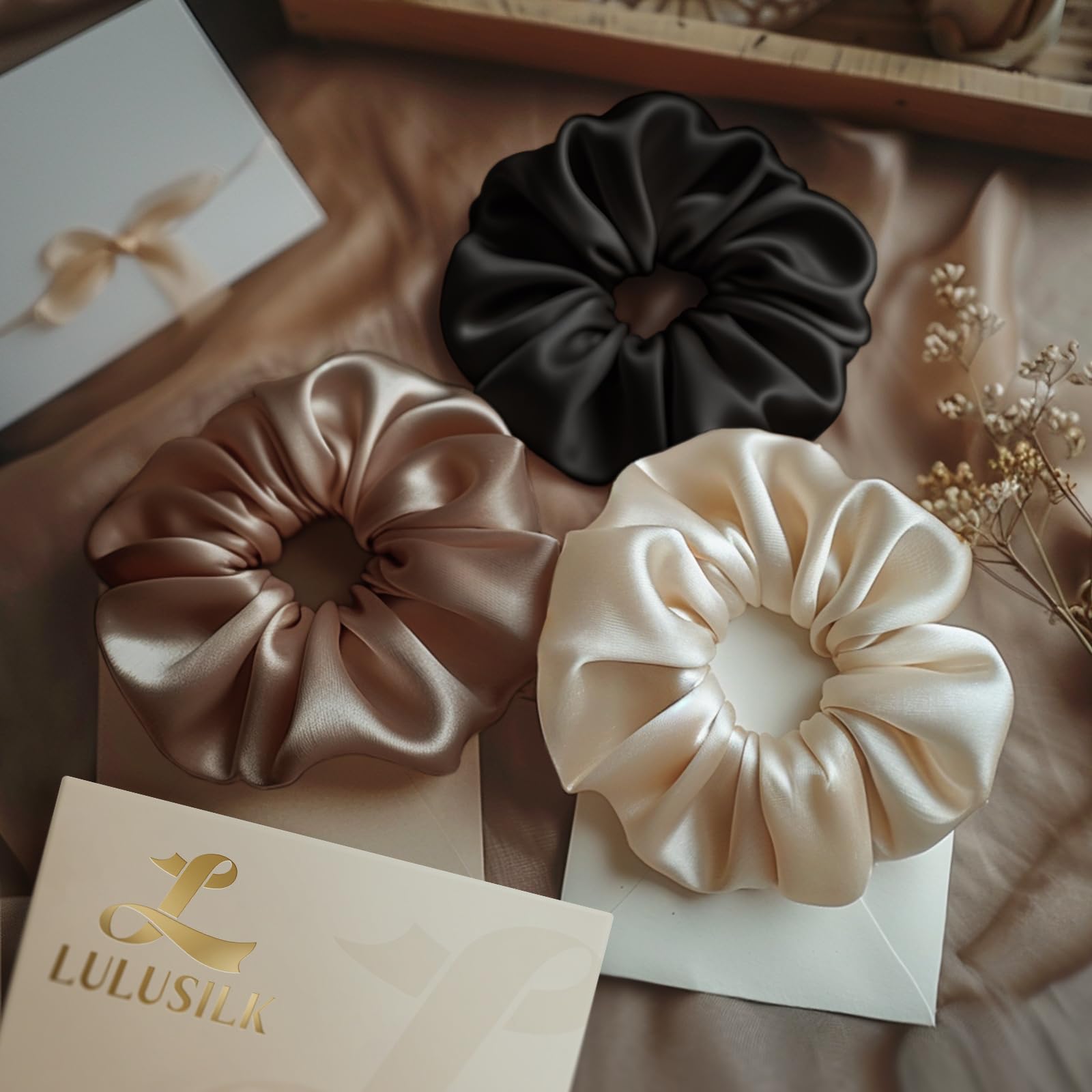 LULUSILK scrunchies suave y lujoso para uso diario