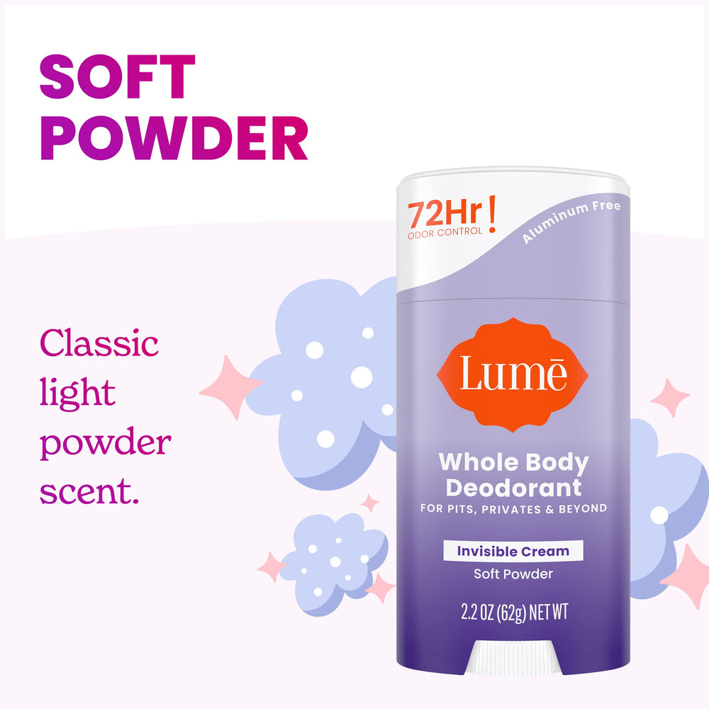 Lume 72-hour odor control for daily wear.