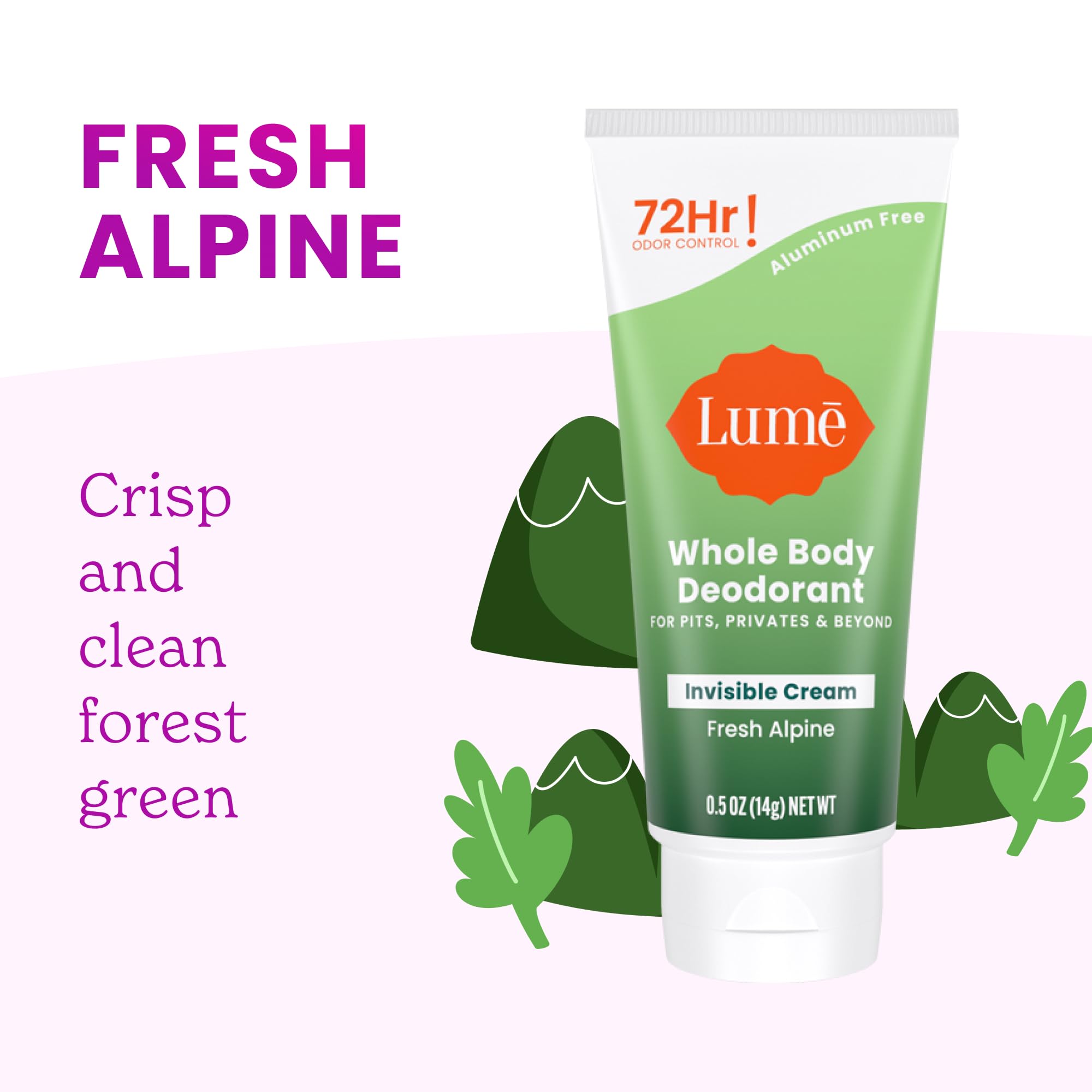 Graphic highlights 72-hour odor control with Lume branding