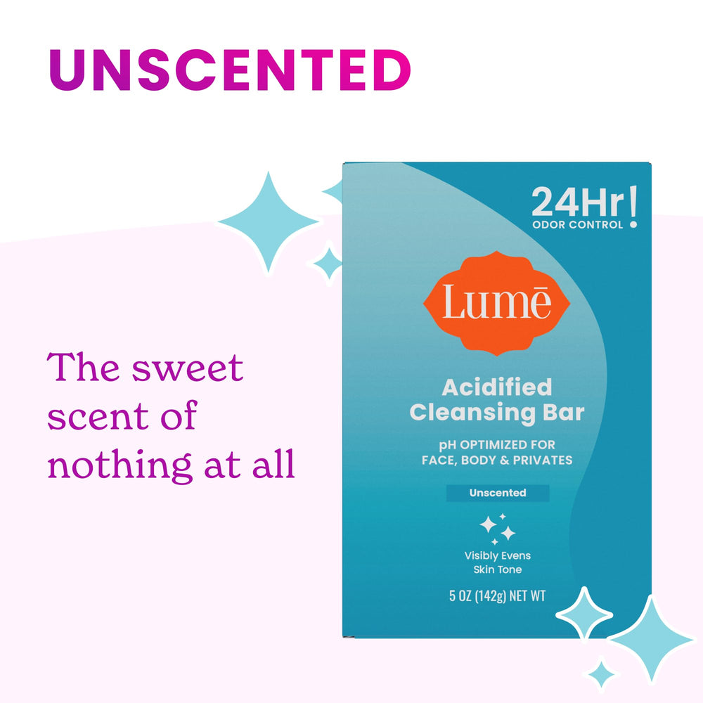 Lume Acidified Bar after-shower moisturized skin appearance
