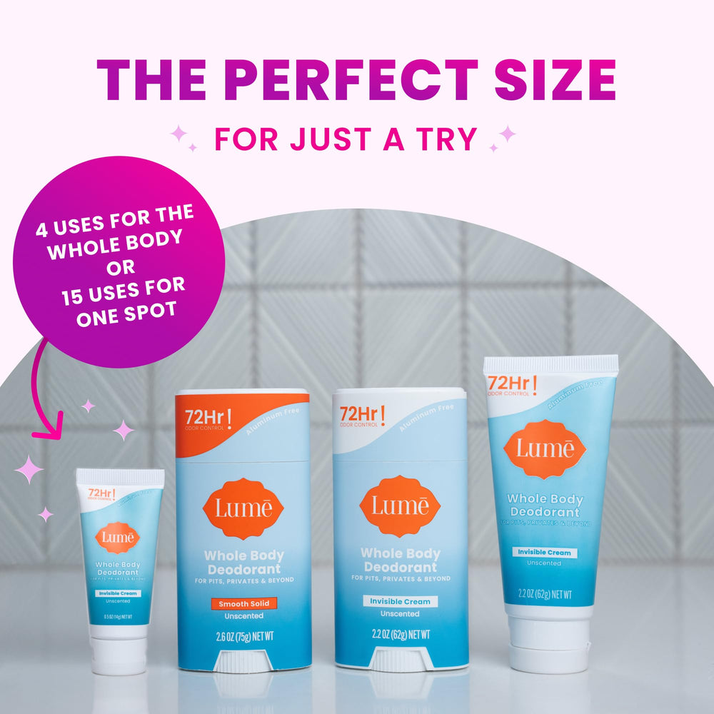 Label highlights aluminum-free and baking soda-free formula.