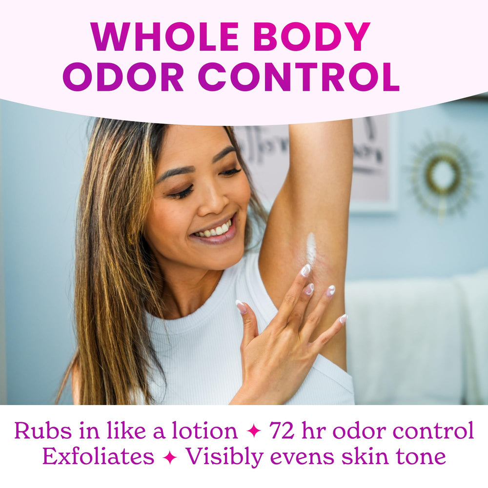 Lume application on underarm scene illustrating easy rub-in.