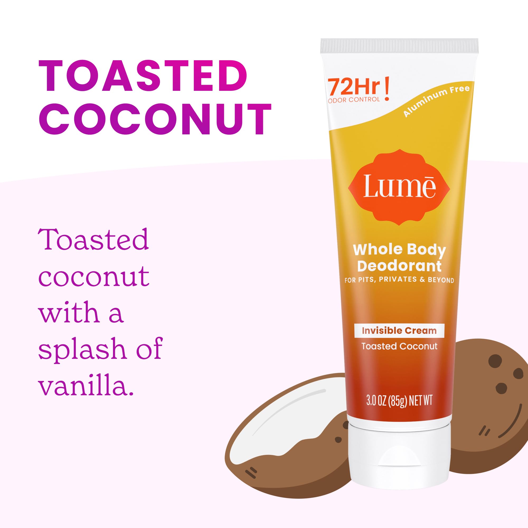 Baking soda free formula from Lume gentle on sensitive skin
