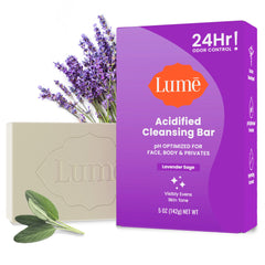 Barra Lume acidificada para el cuerpo con lavanda-salvia, control de olor prolongado.