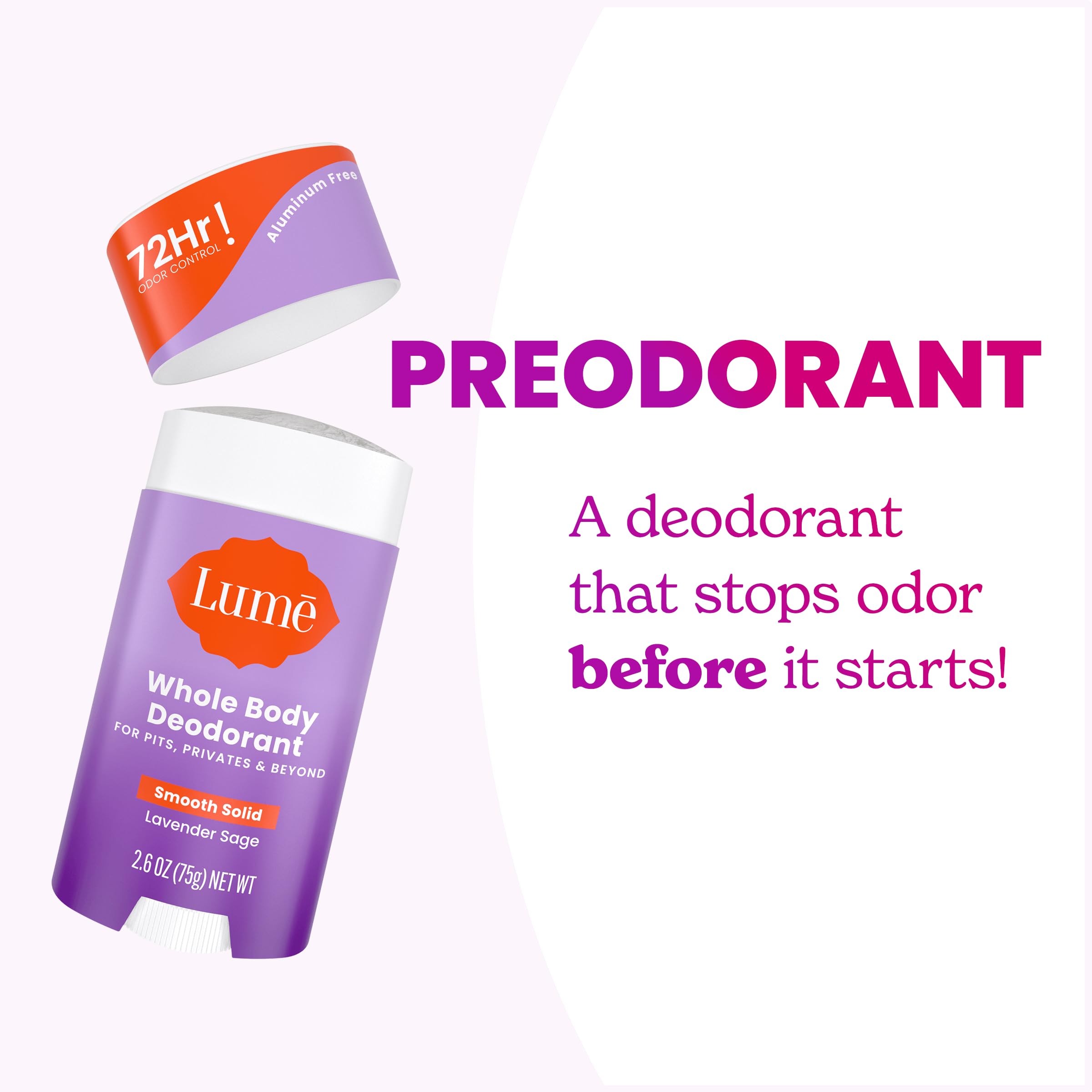 Lume odor-control for pits and beyond across multiple body areas