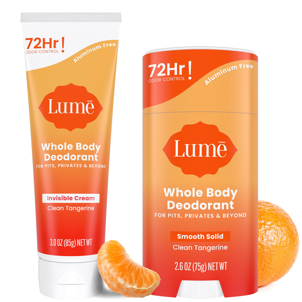 Lume invisible cream tube ready for all-over odor control and fresh skin.