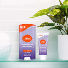 Lume invisible cream tube close-up with lotion-like texture