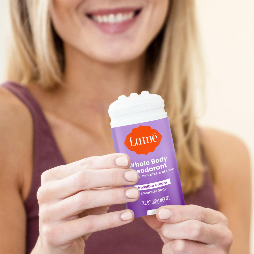 Lume deodorant cream stick demonstrates all-day odor control