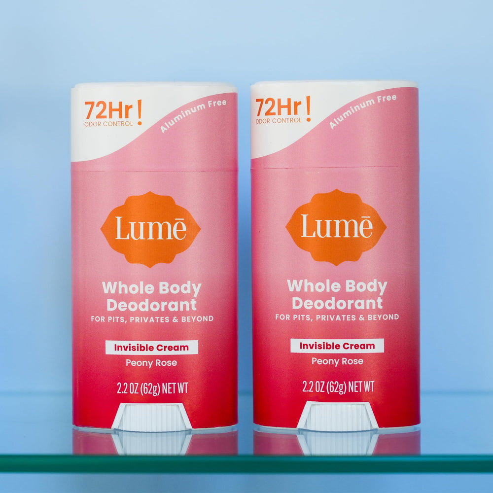 Lume product lines stacked showing multi-pack value