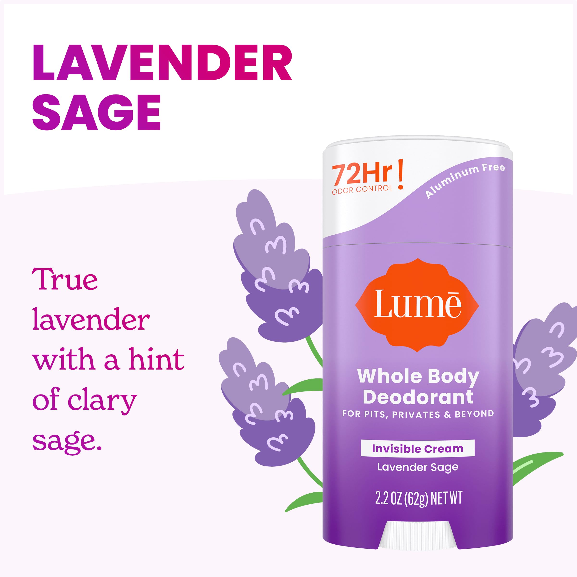 Lume deodorant cream stick private parts usage with skin safety