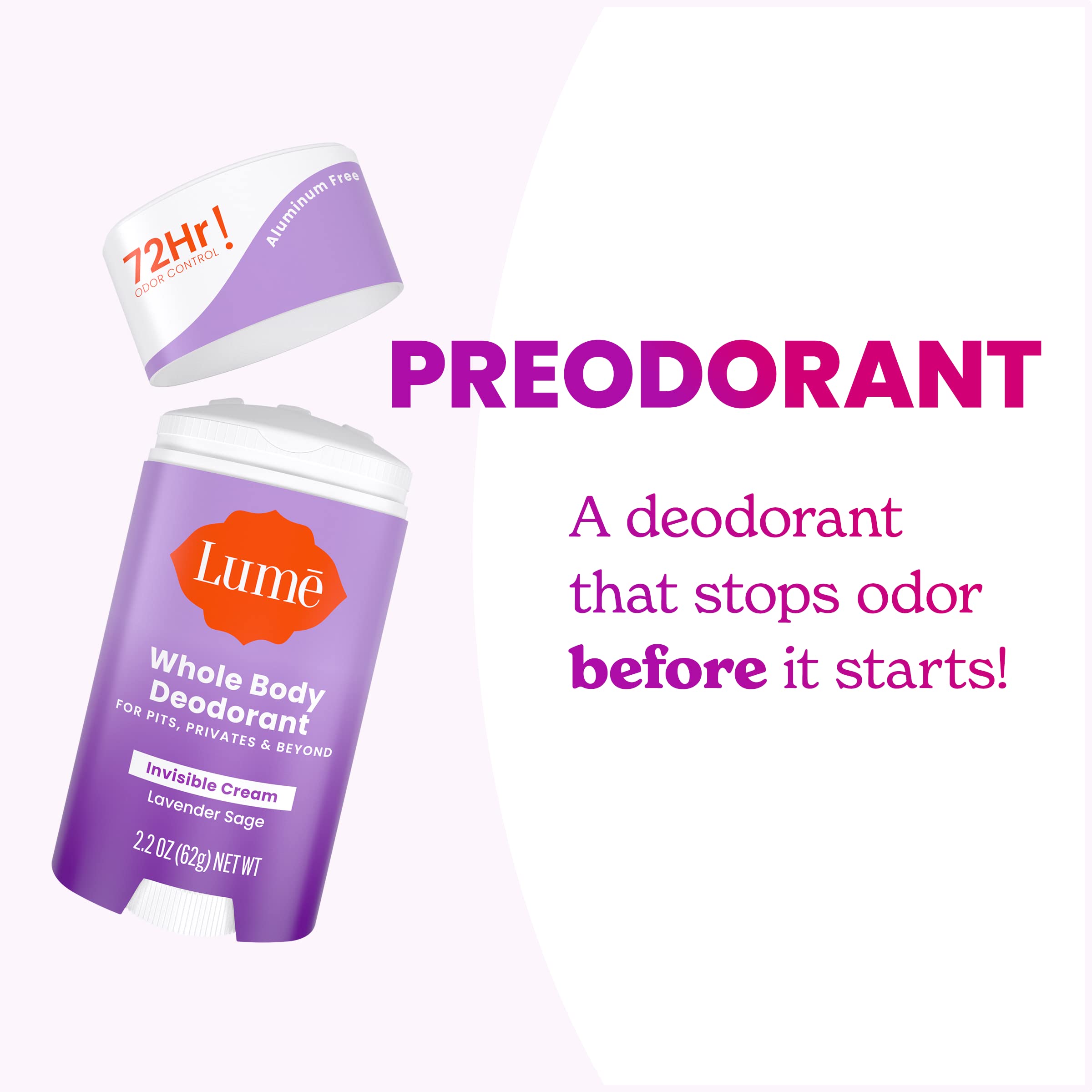 Lume lavender sage scent emphasis in product image