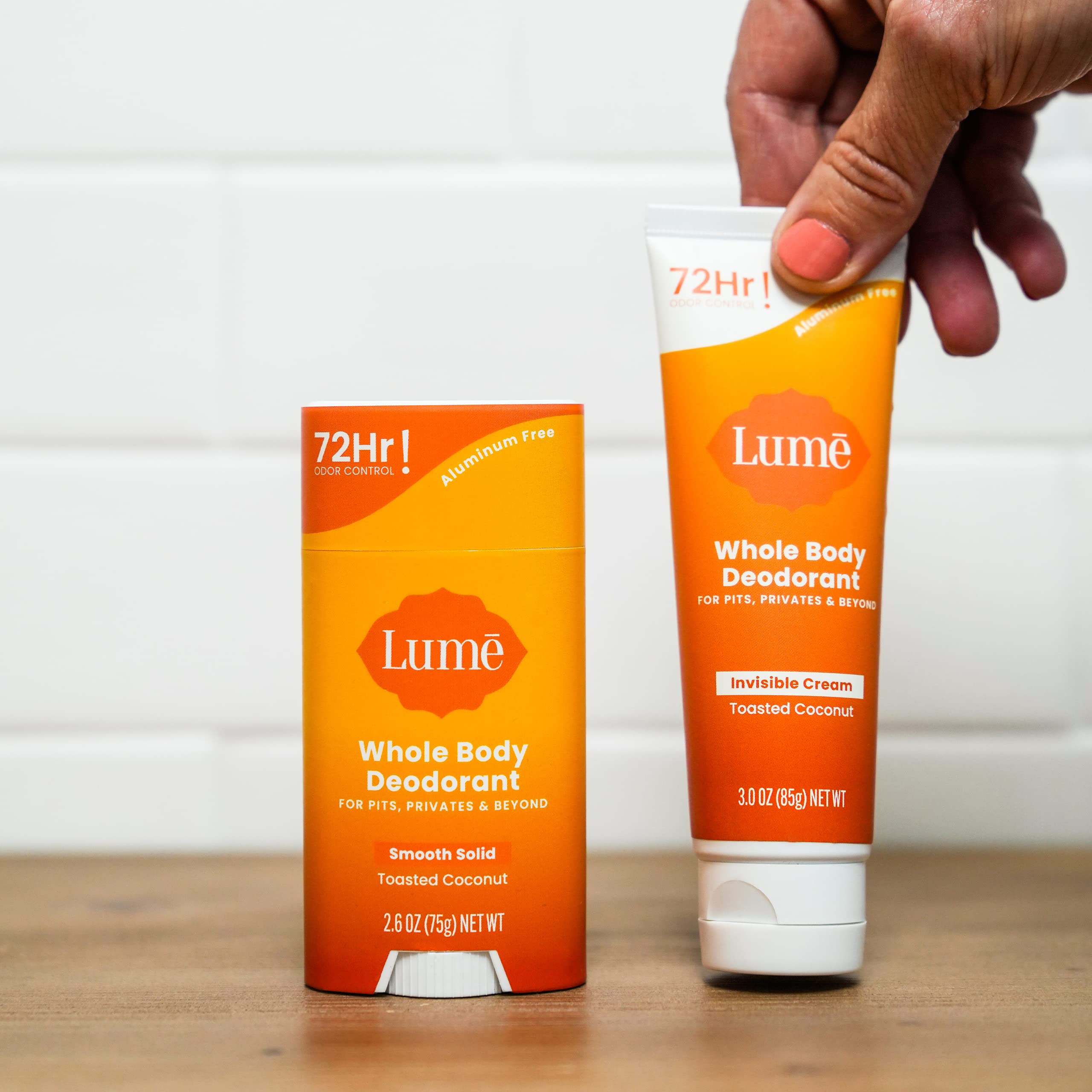 Lume hypoallergenic skin-safe packaging suitable for sensitive areas.