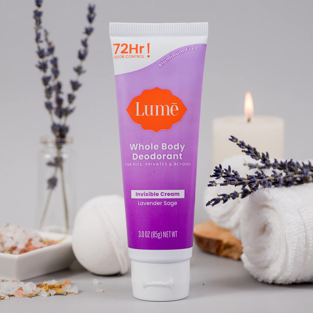 Lume hypoallergenic, skin-safe formula supports sensitive skin care.