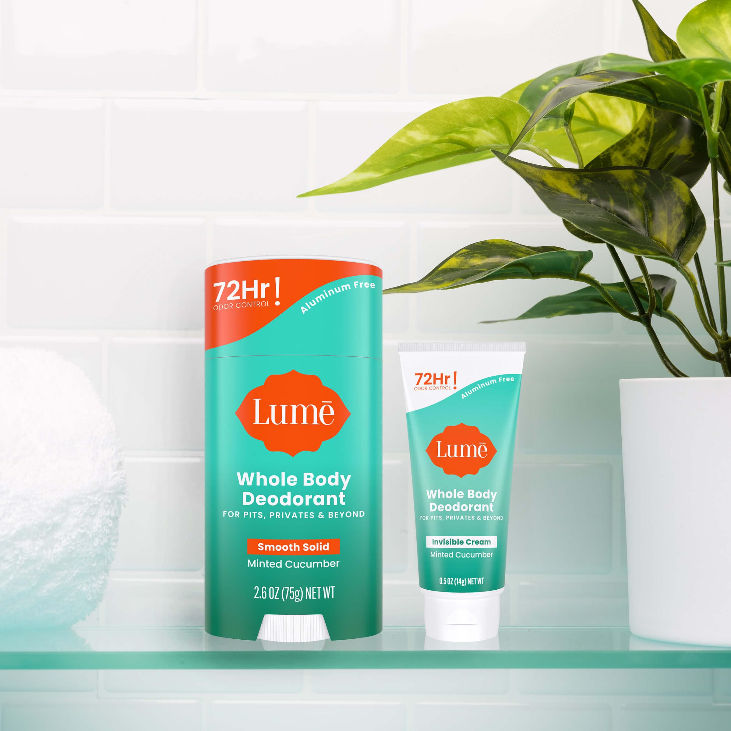 Lume invisible cream being rubbed into skin for multi area odor control.