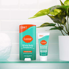 Lume invisible cream being rubbed into skin for multi area odor control.