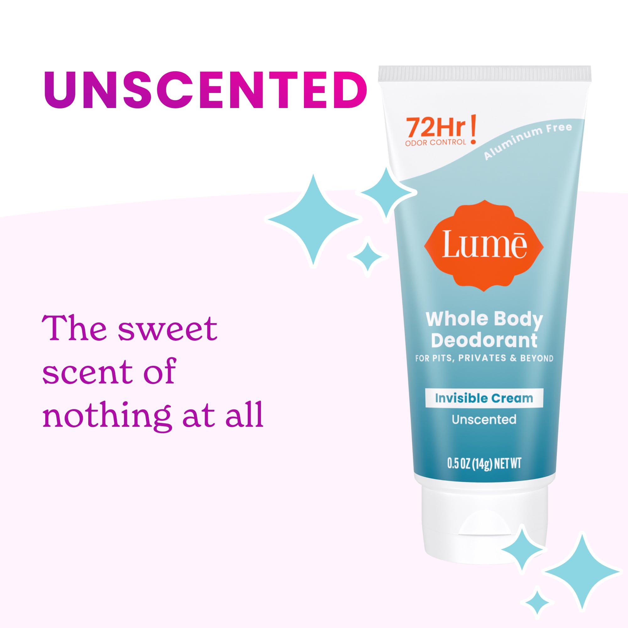 Lume invisible cream rubs in like lotion for quick, mess-free application.